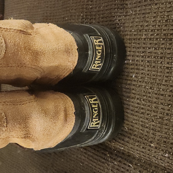 Boy's Ranger Suede and Black Rubber Insulated Boots Size 1 - Picture 3 of 10